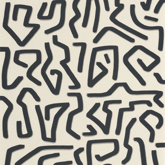 Symbol Milano Sixties Wallpaper - Lin And Noir - Casadeco - 89350990 - Premier Wallcovering