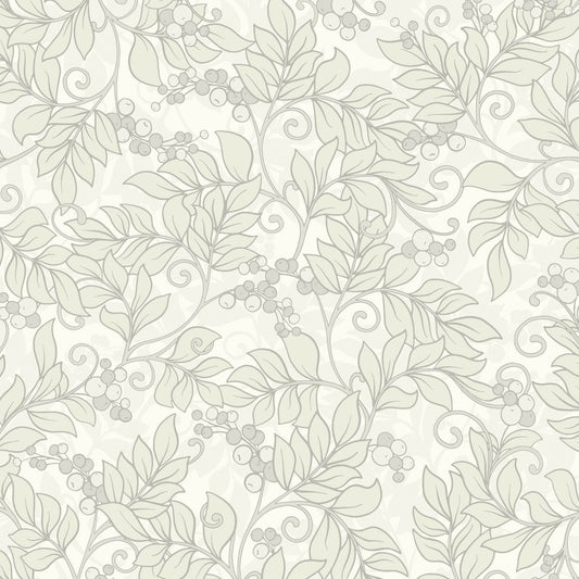 Symphorine Arts and Crafts Wallpaper - Blanc Ceruse - Casadeco - 86370109 - Premier Wallcovering