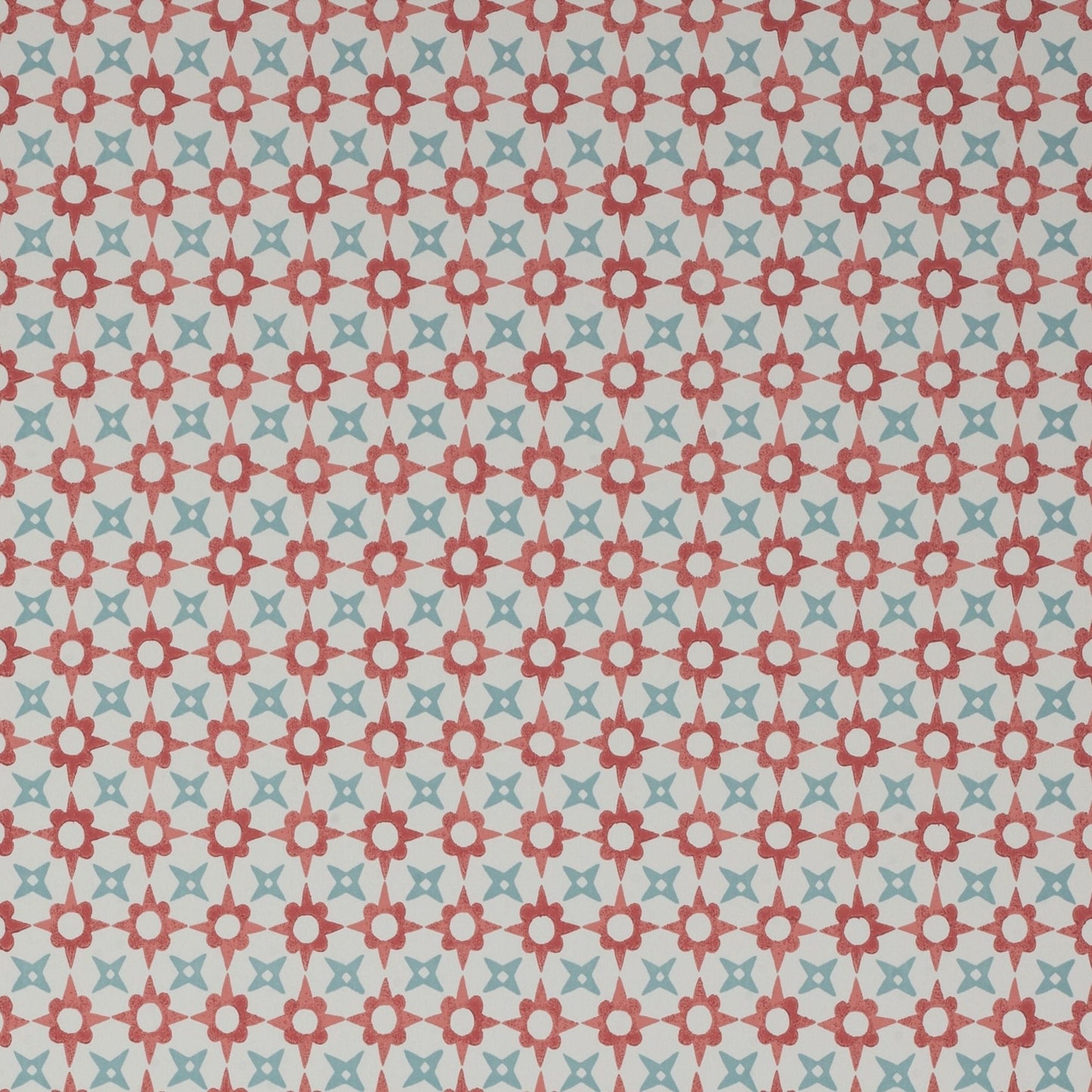 Tassi Wallpaper - Red/Aqua - J175W - 04 - Jane Churchill