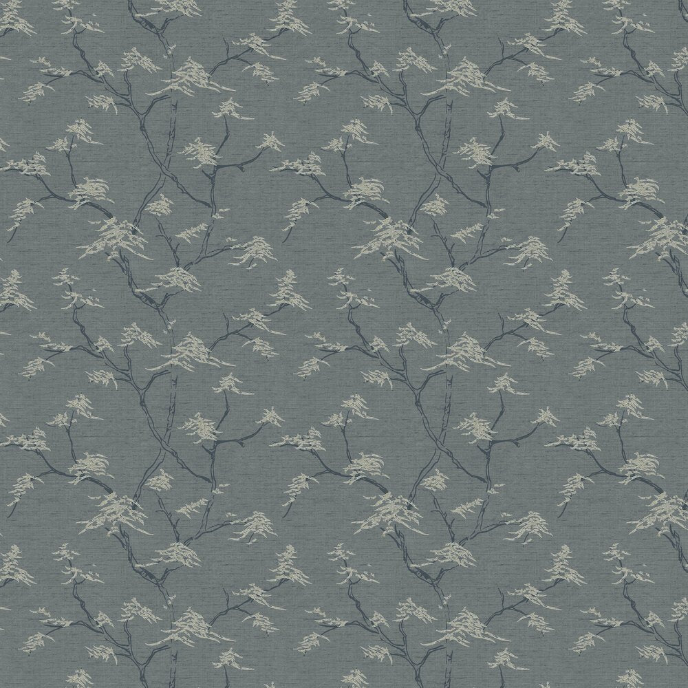 Temple Tree Wallpaper - Slate Blue - Boråstapeter - 3101 - Premier Wallcovering