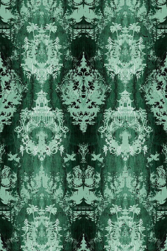 Temples In The Sky Cork Wallpaper - Mint - Timorous Beasties - TB/TMPL/WSCF/01 - Premier Wallcovering