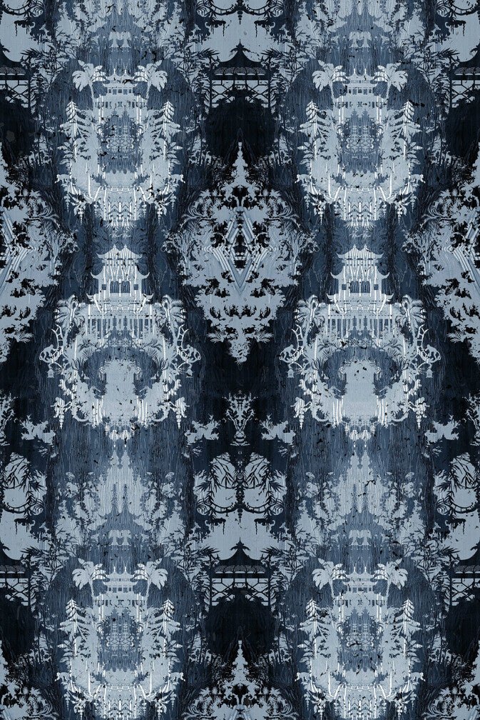 Temples In The Sky Cork Wallpaper - Blue - Timorous Beasties - TB/TMPL/WSCF/02 - Premier Wallcovering