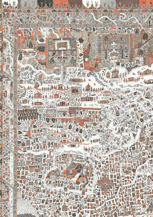 The Map Maxi Wallpaper - Satsuma Soot - Lewis & Wood - Premier Wallcovering