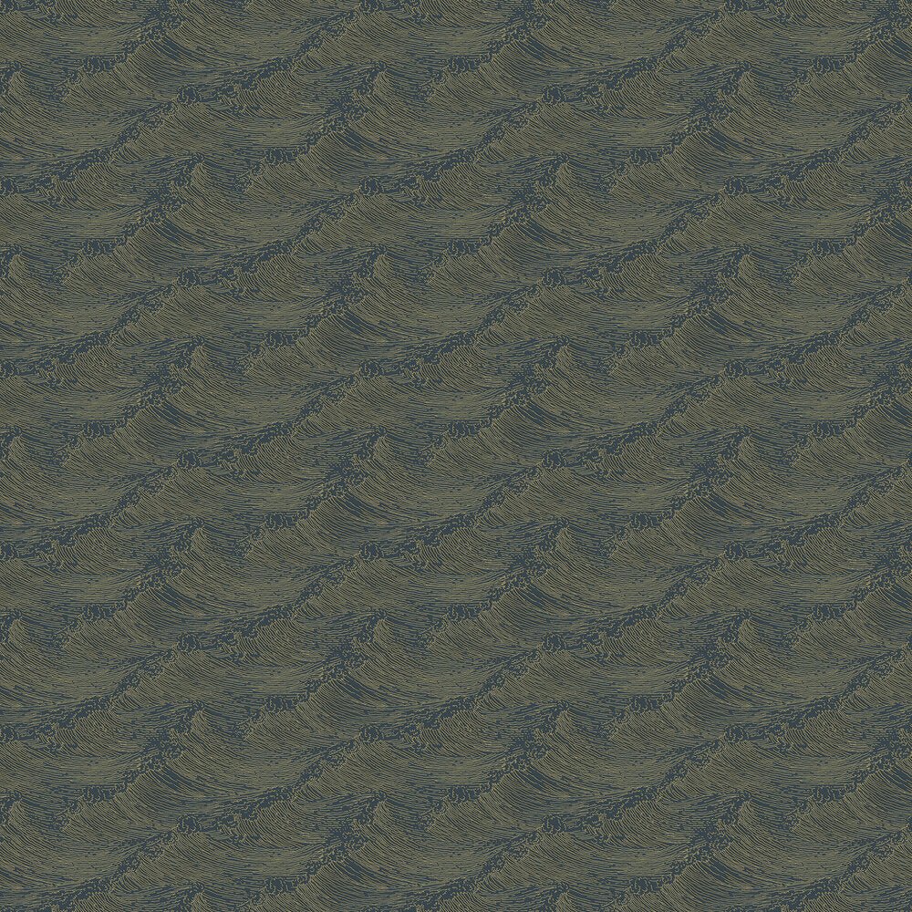 The Wave Wallpaper - Indigo and Gold - Boråstapeter - 3117 - Premier Wallcovering
