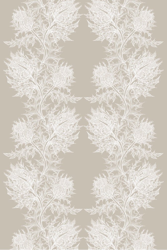 Thistle Fabric - White - Timorous Beasties - THL/1614/01 - Premier Wallcovering