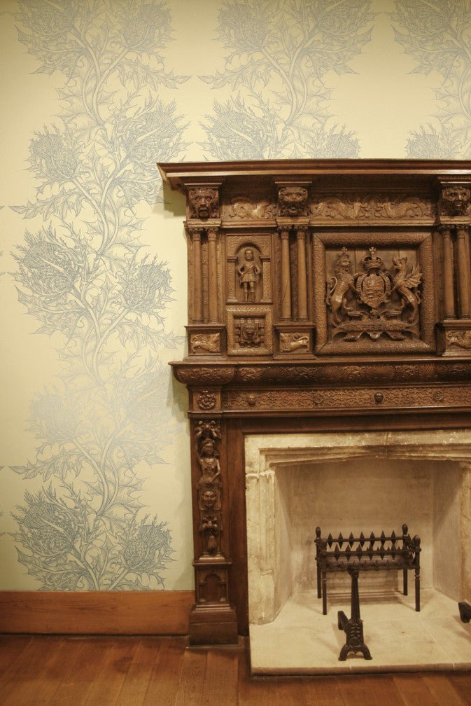 Thistle Superwide Wallpaper - Silver on Ivory - Timorous Beasties - SWP/THL/IVY/02 - Premier Wallcovering