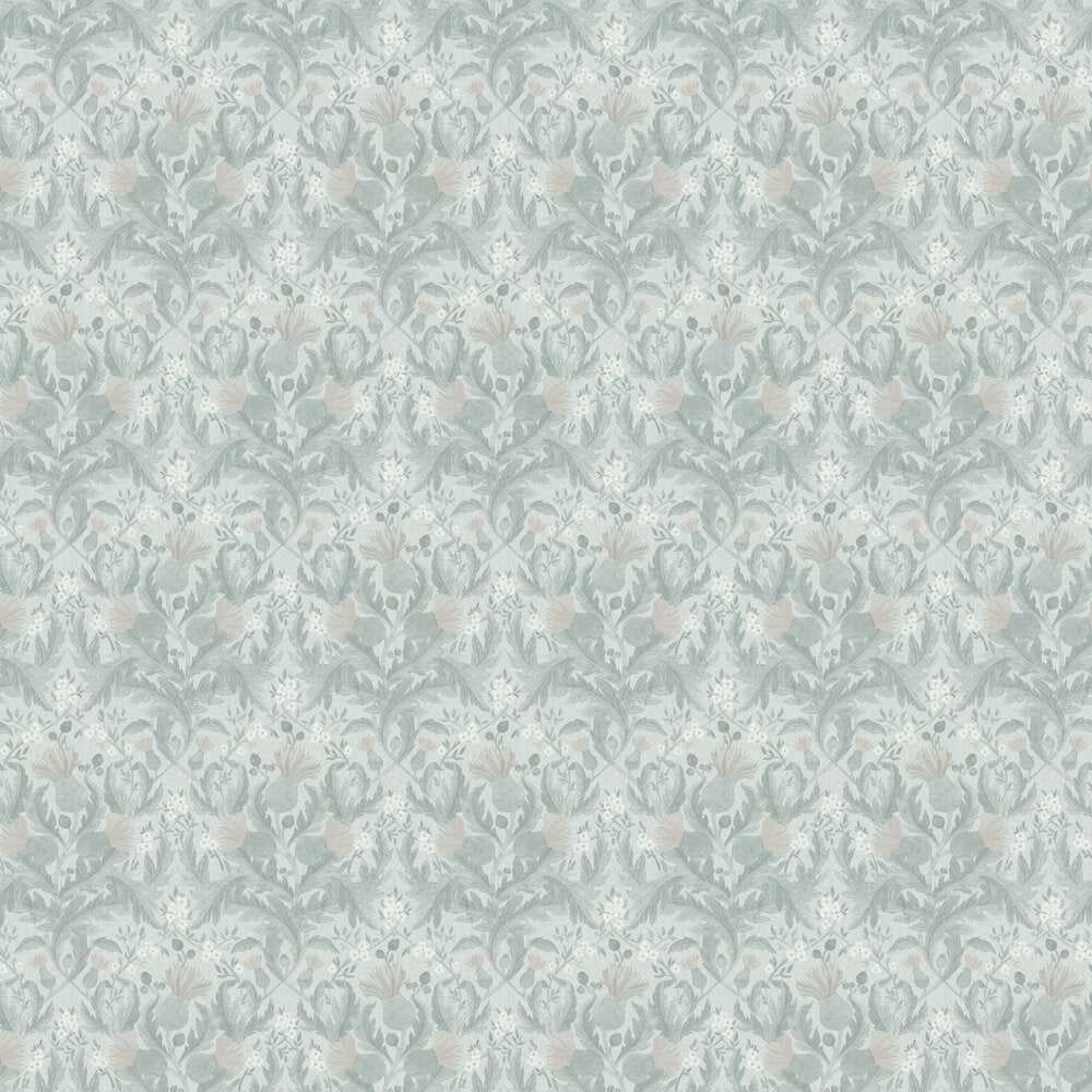Thistle Wallpaper - Soft Green - Boråstapeter - 7205 - Premier Wallcovering