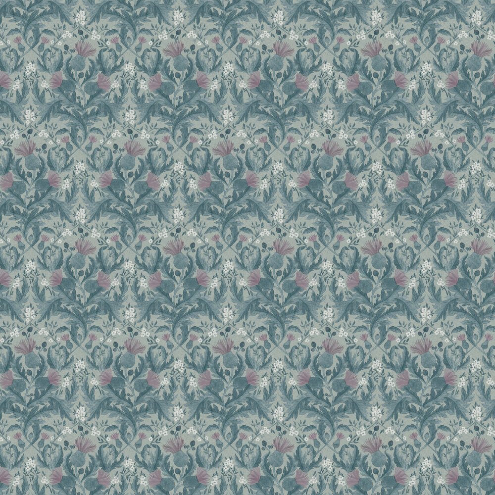 Thistle Wallpaper - Blue - Boråstapeter - 7204 - Premier Wallcovering