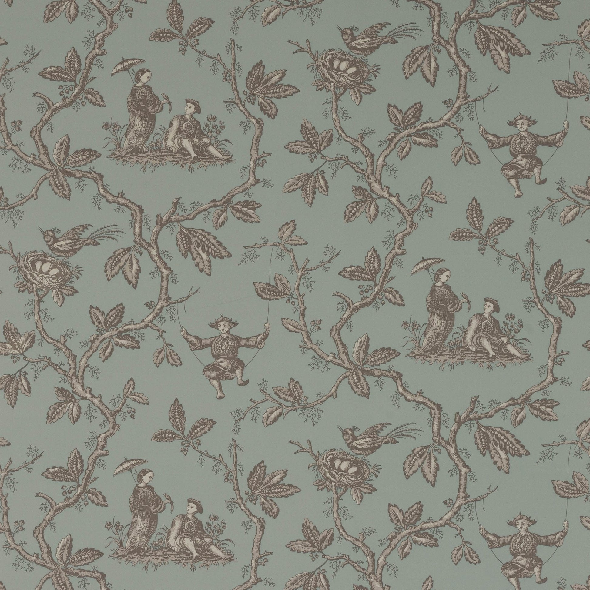 Toile Chinoise Wallpaper - Old Blue - Colefax & Fowler - W7017 - 05