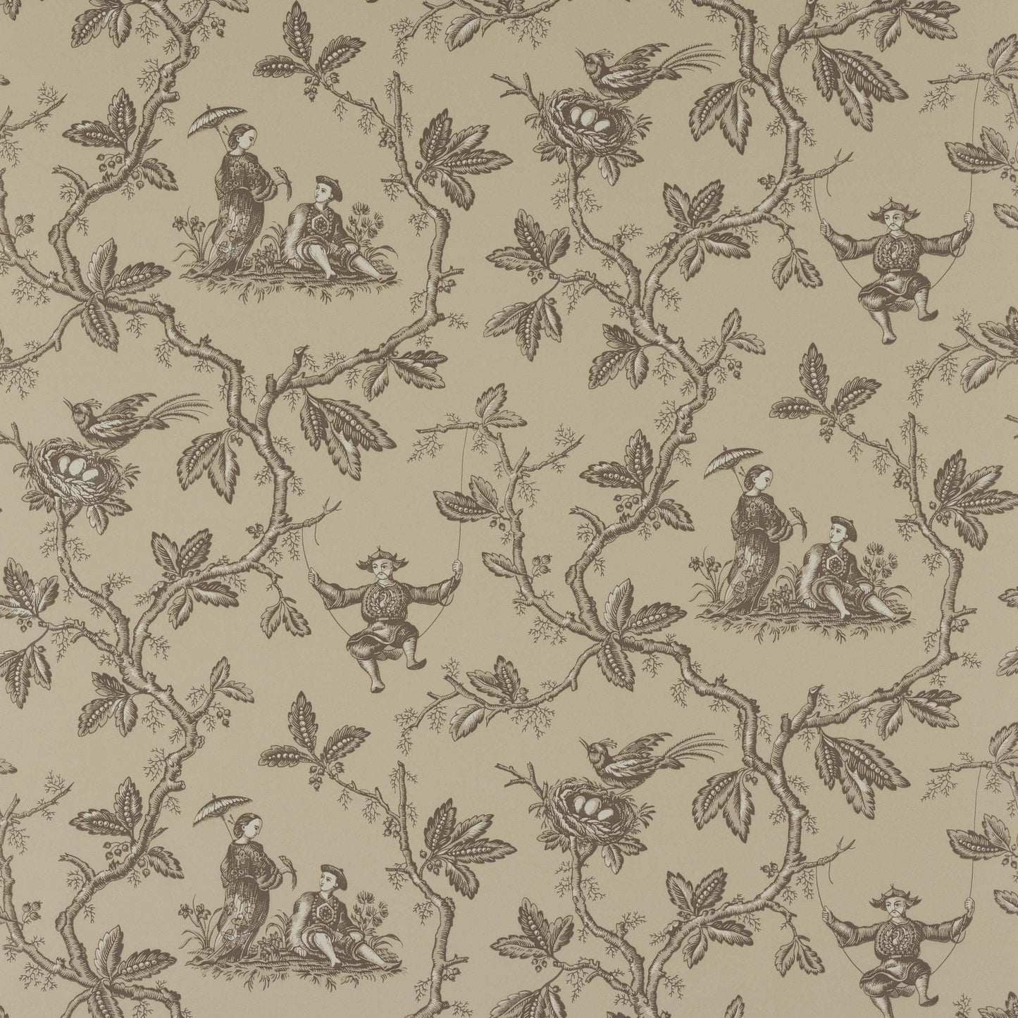 Toile Chinoise Wallpaper - Charcoal - Colefax & Fowler - W7017 - 04