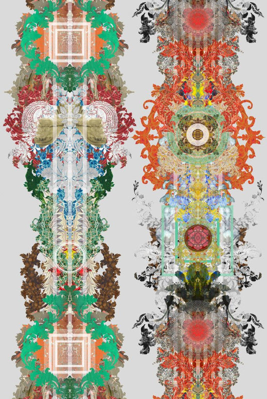 Totem Damask Velvet Fabric - Groove Box - Timorous Beasties - DIGI/TTD/40900/01 - Premier Wallcovering