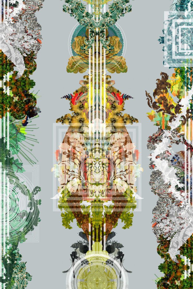 Totem Damask Wallpaper - Irish Lichen - Timorous Beasties - ROR/TTD/MATT/04 - Premier Wallcovering