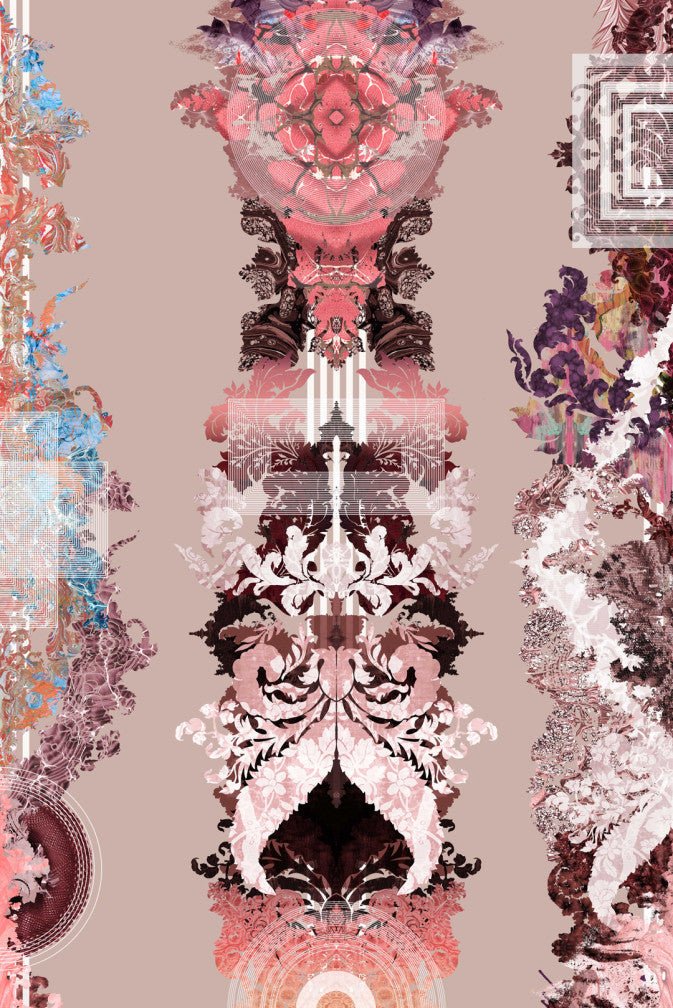 Totem Damask Wallpaper - Rum & Raisin - Timorous Beasties - ROR/TTD/MATT/06 - Premier Wallcovering