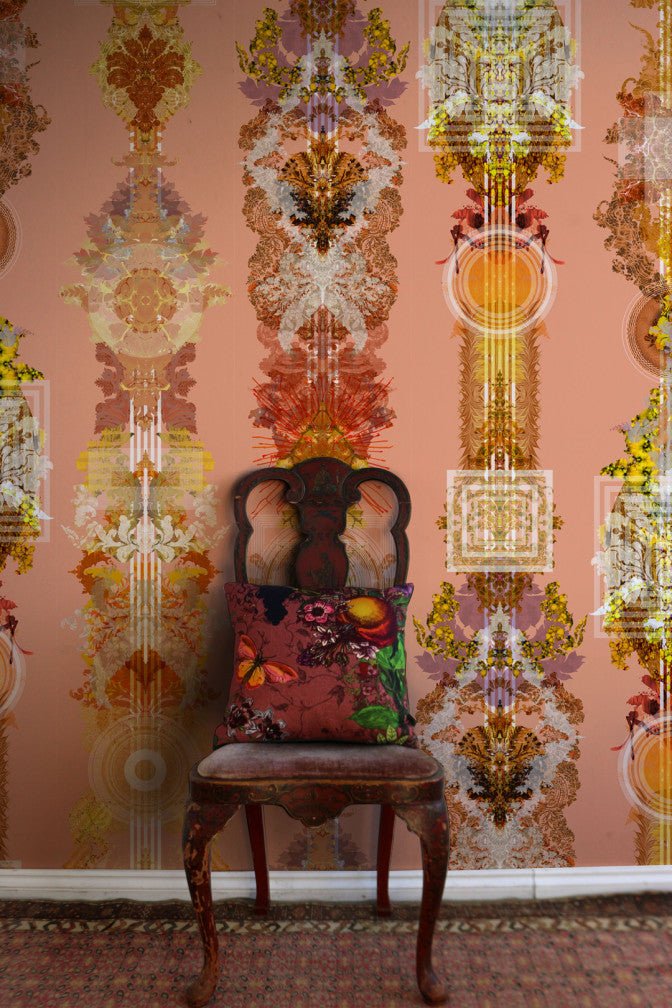 Totem Damask Wallpaper - Pickled Quince - Timorous Beasties - ROR/TTD/MATT/07 - Premier Wallcovering