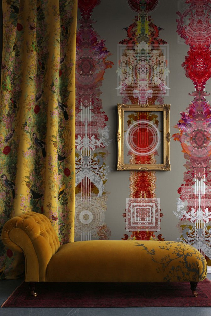 Totem Damask Wallpaper - Cardinal Red - Timorous Beasties - ROR/TTD/MATT/05 - Premier Wallcovering