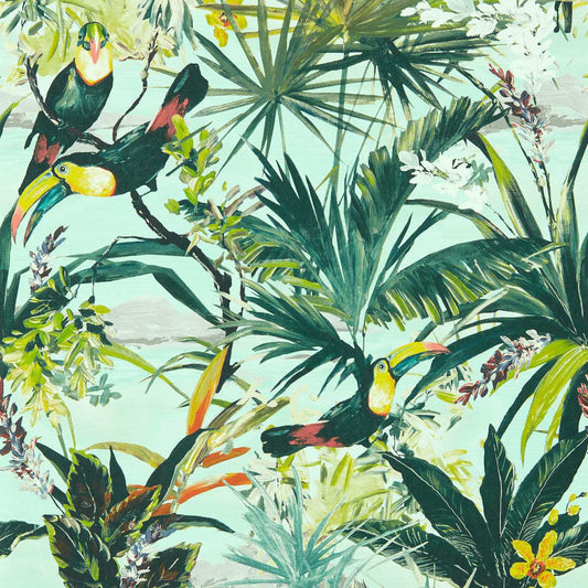 Toucan Wallpaper - Sky - Clarke & Clarke - W0146/03 - Premier Wallcovering