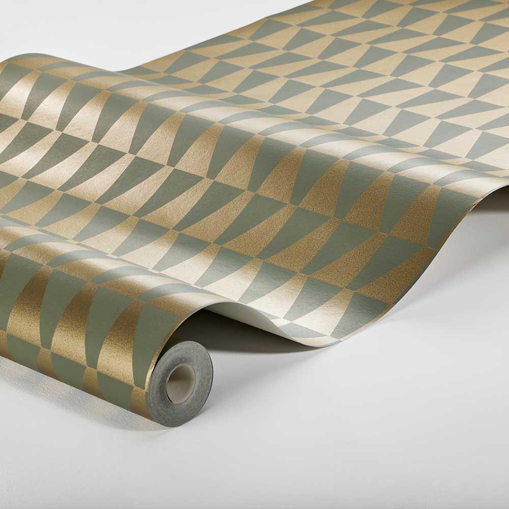 Trapez Wallpaper - Gold / Charcoal - Boråstapeter - 1993 - Premier Wallcovering