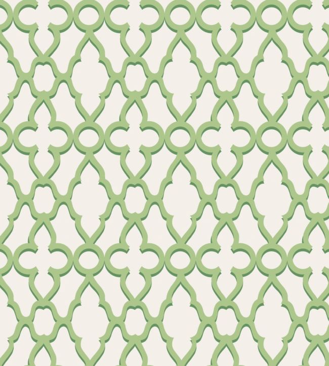 Treillage Wallpaper - Leaf Green on Chalk - 116/6022 - Cole & Son - Premier Wallcovering