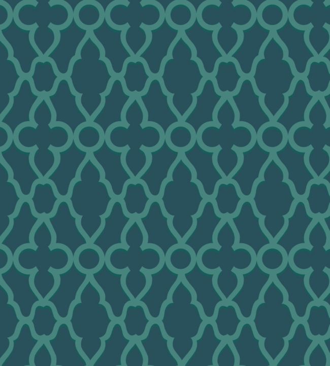 Treillage Wallpaper - Viridian on Ink - 116/6023 - Cole & Son - Premier Wallcovering