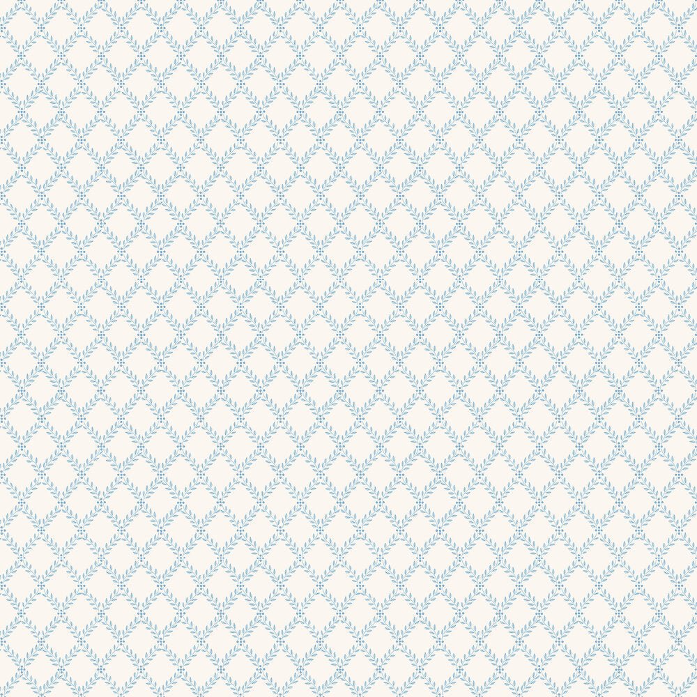 Trellis Leaves Wallpaper - Blue - Boråstapeter - 7672 - Premier Wallcovering