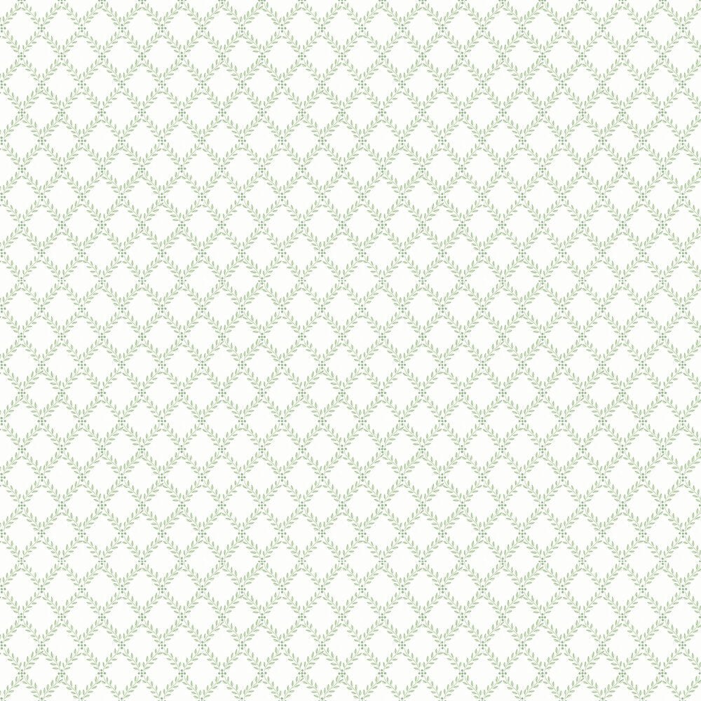 Trellis Leaves Wallpaper - Green - Boråstapeter - 7671 - Premier Wallcovering