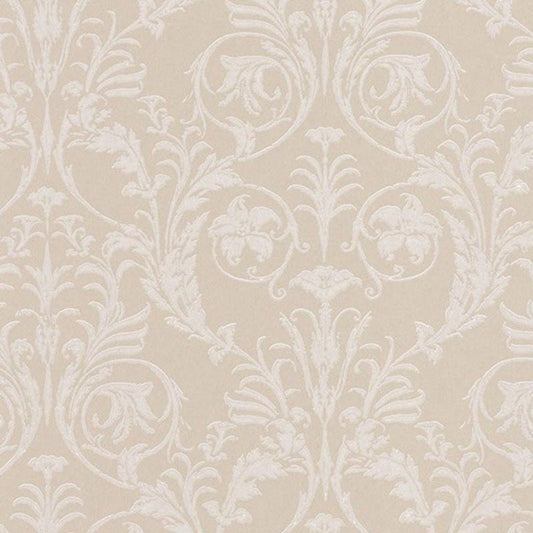 Trianon Montsegur Wallpaper - Blanc And Beige - Casadeco - 86021218 - Premier Wallcovering