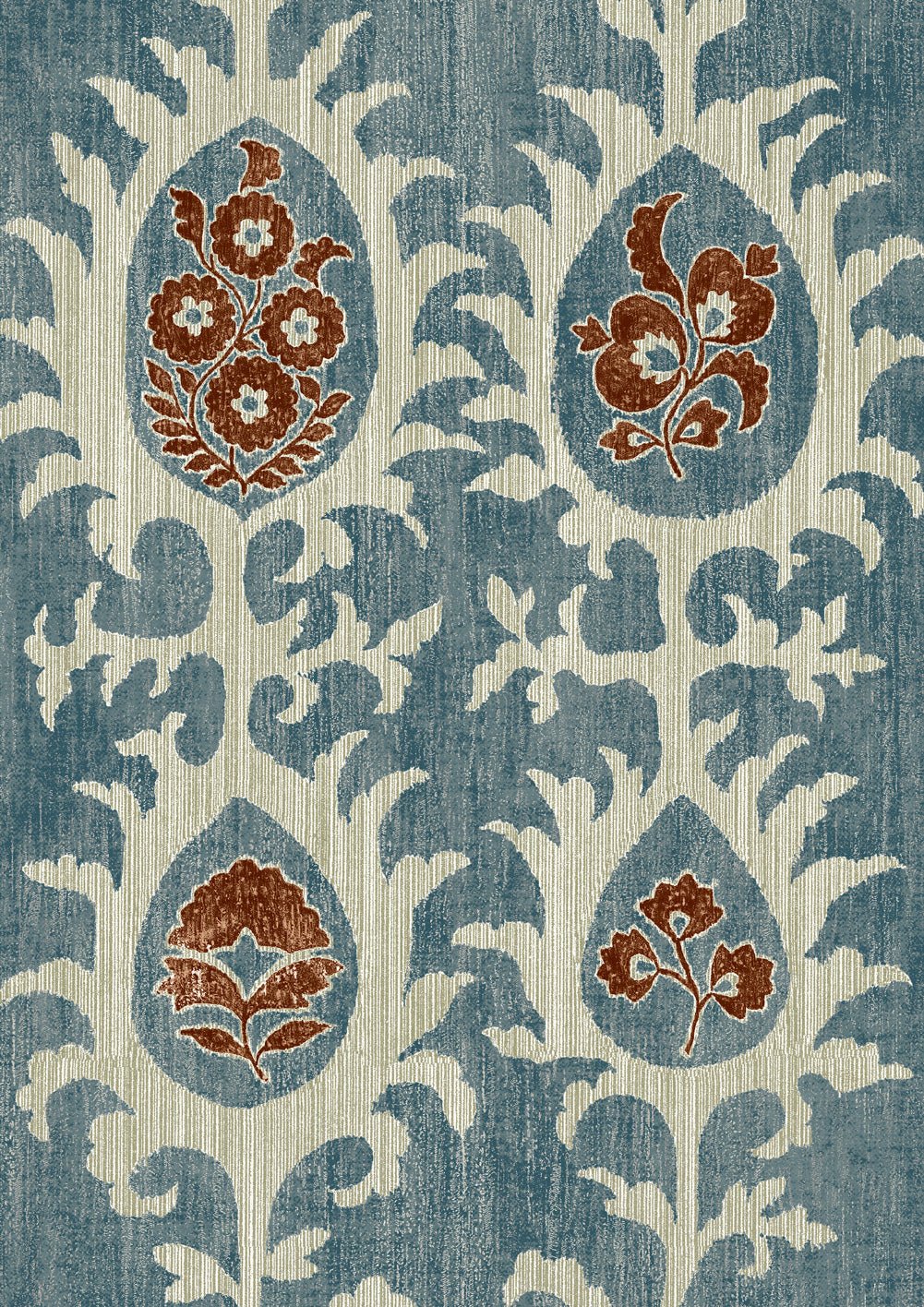 Tribal Wallpaper - Masai Blue - Lewis & Wood - Premier Wallcovering