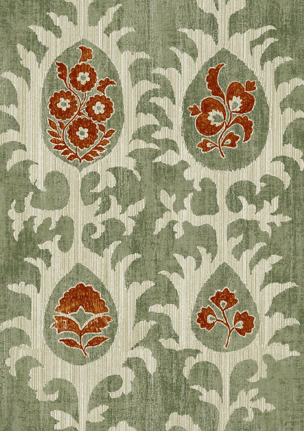 Tribal Wallpaper - Limpopo Green - Lewis & Wood - Premier Wallcovering