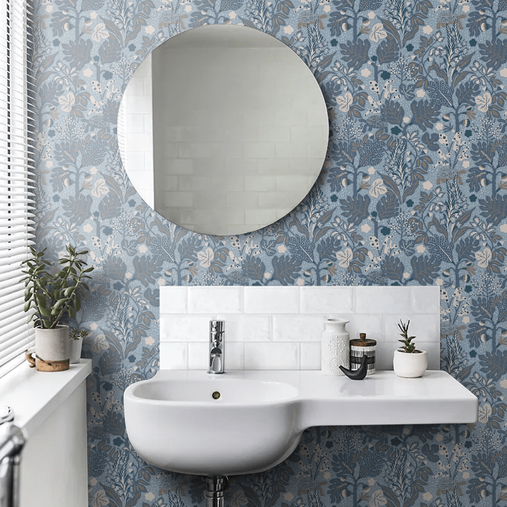 Turgras Wallpaper - Slate Blue - Boråstapeter - 2091 - Premier Wallcovering