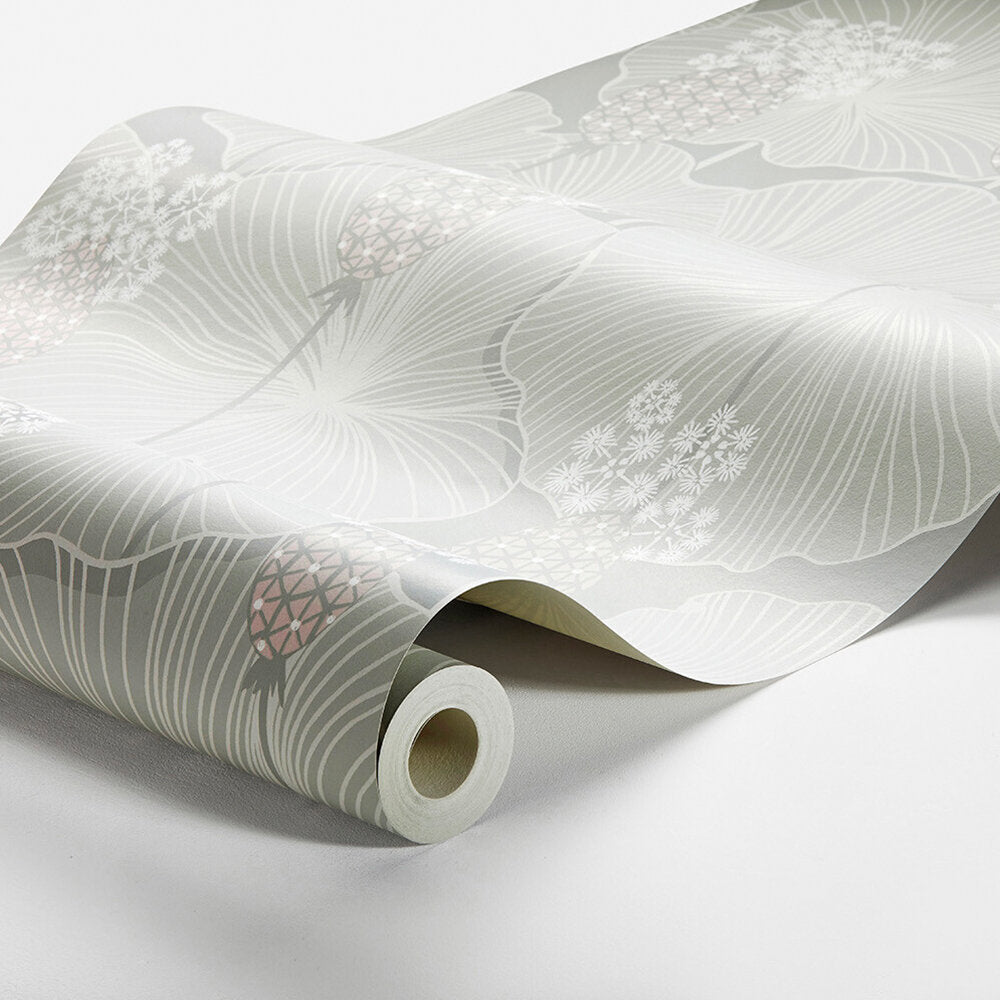 Umbrella Leaves Wallpaper - Light Grey - Boråstapeter - 3120 - Premier Wallcovering