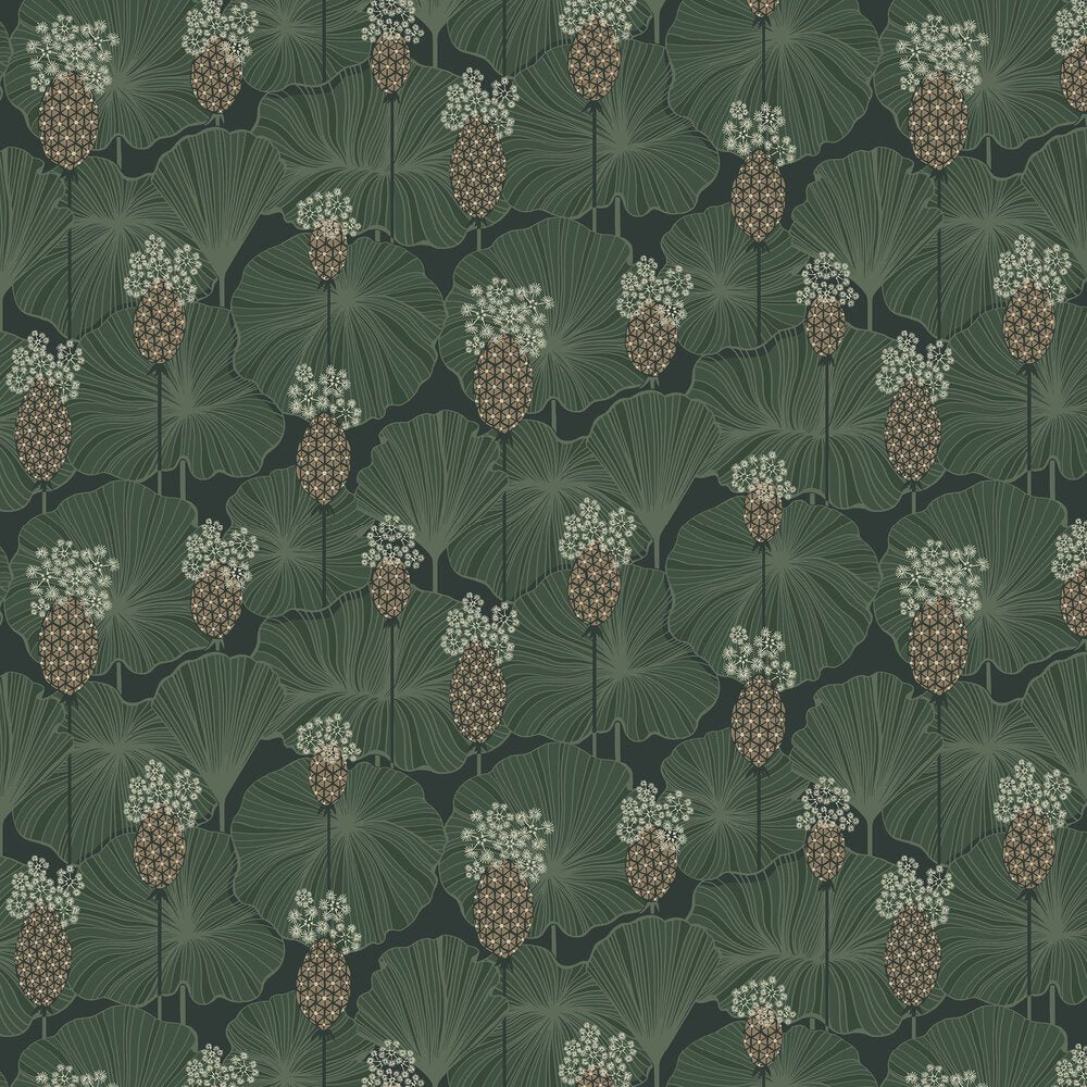 Umbrella Leaves Wallpaper - Deep Green - Boråstapeter - 3119 - Premier Wallcovering