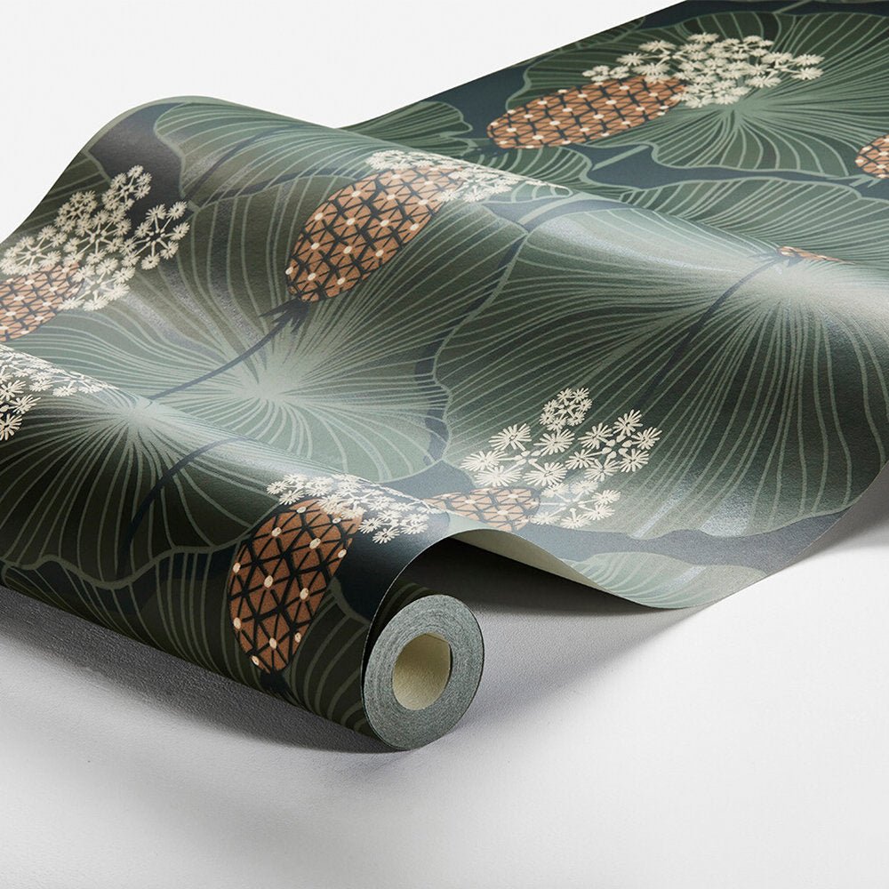 Umbrella Leaves Wallpaper - Deep Green - Boråstapeter - 3119 - Premier Wallcovering