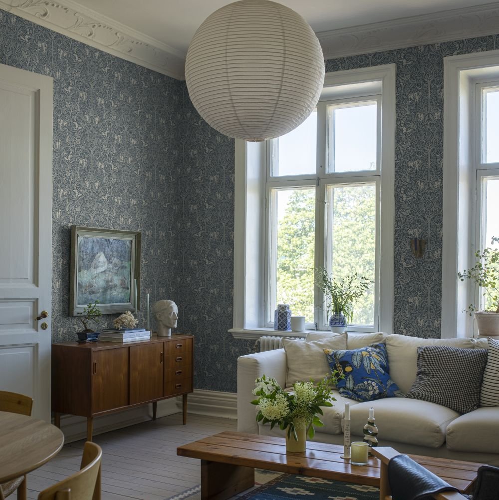 Under the Elder Tree Wallpaper - Blue - Boråstapeter - 2047 - Premier Wallcovering