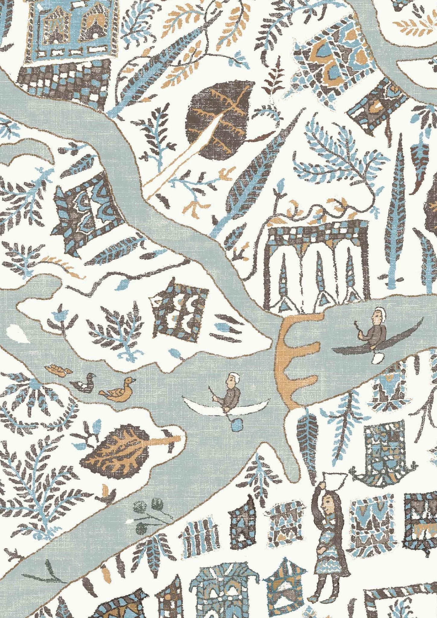 Utopia Wallpaper - Aqua Vita - Lewis & Wood - Premier Wallcovering