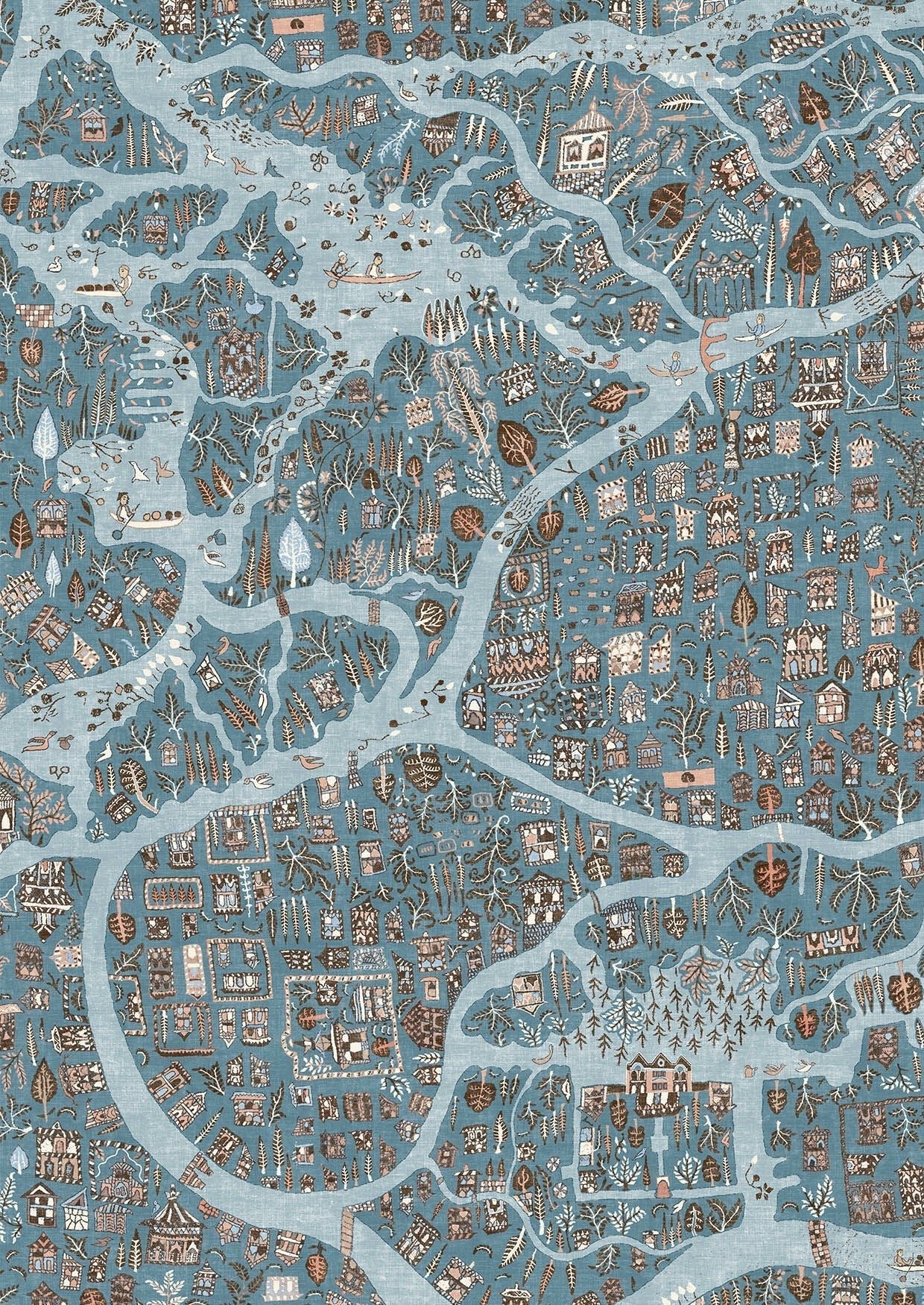 Utopia Wallpaper - Blue Almond - Lewis & Wood - Premier Wallcovering