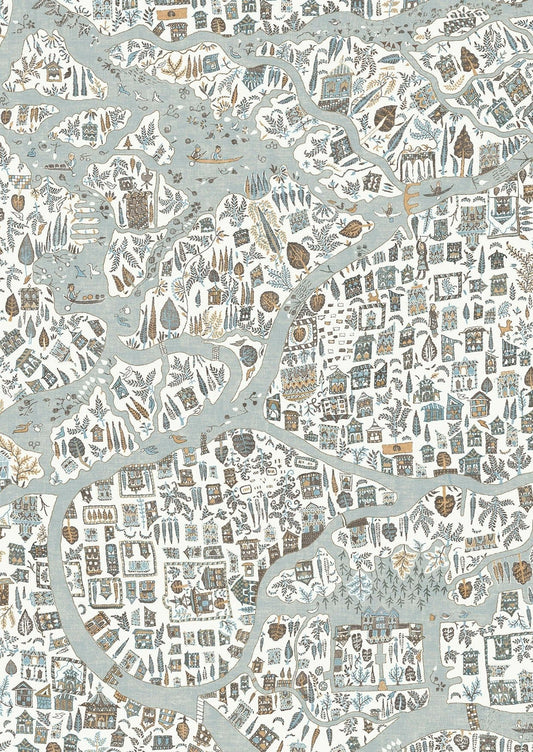 Utopia Wallpaper - Aqua Vita - Lewis & Wood - Premier Wallcovering