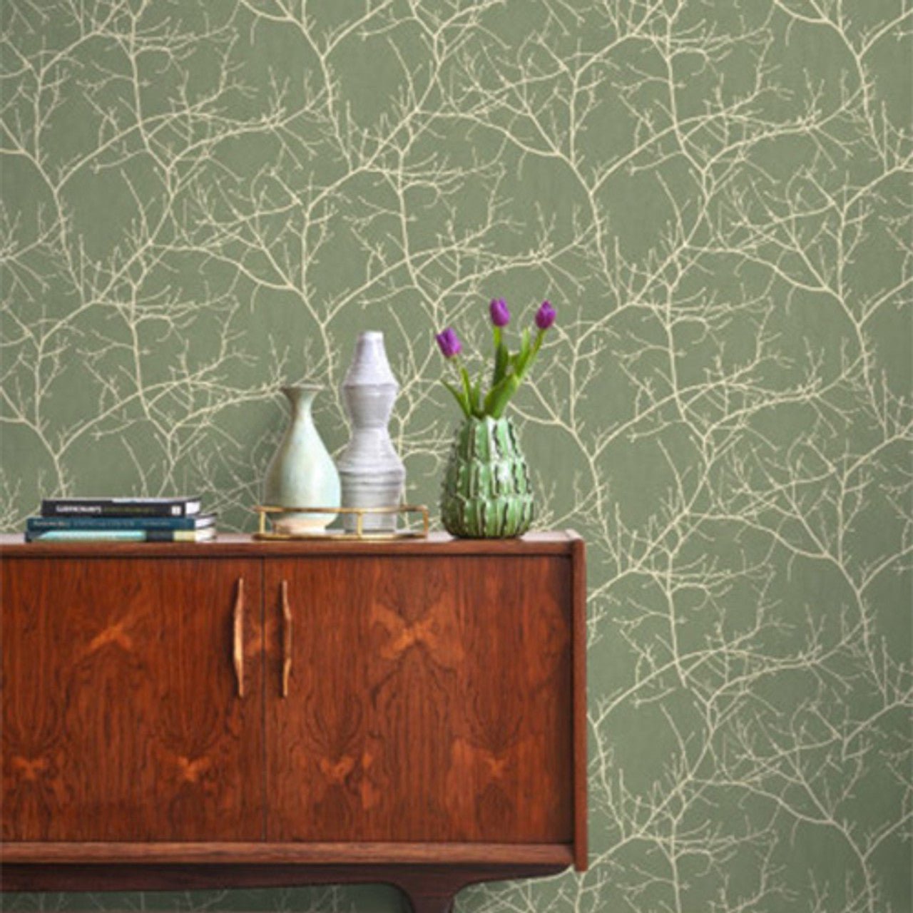 Vancouver Riverside Wallpaper - Vert Eucalyptus - Casadeco - 89537488 - Premier Wallcovering