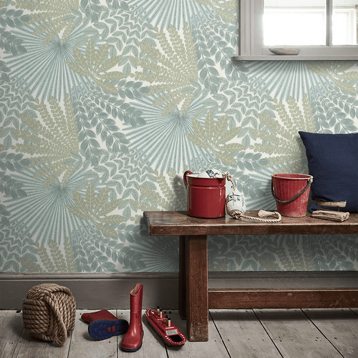 Velvet Leaves Wallpaper - Sage - Boråstapeter - 2262 - Premier Wallcovering