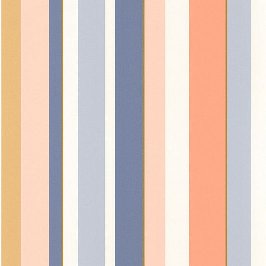 Venice Beach California Wallpaper - Indigo And Peche - Casadeco - 88837474 - Premier Wallcovering