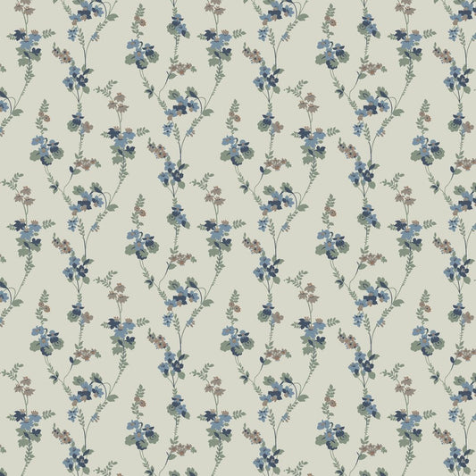 Vera Wallpaper - Blue - Boråstapeter - 5509 - Premier Wallcovering