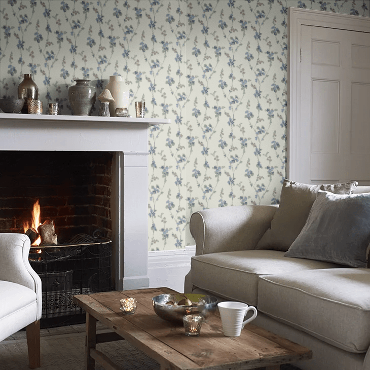 Vera Wallpaper - Blue - Boråstapeter - 5509 - Premier Wallcovering