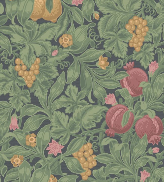 Vines of Pomona Wallpaper - Crimson & Olive on Charcoal - 116/2008 - Cole & Son - Premier Wallcovering