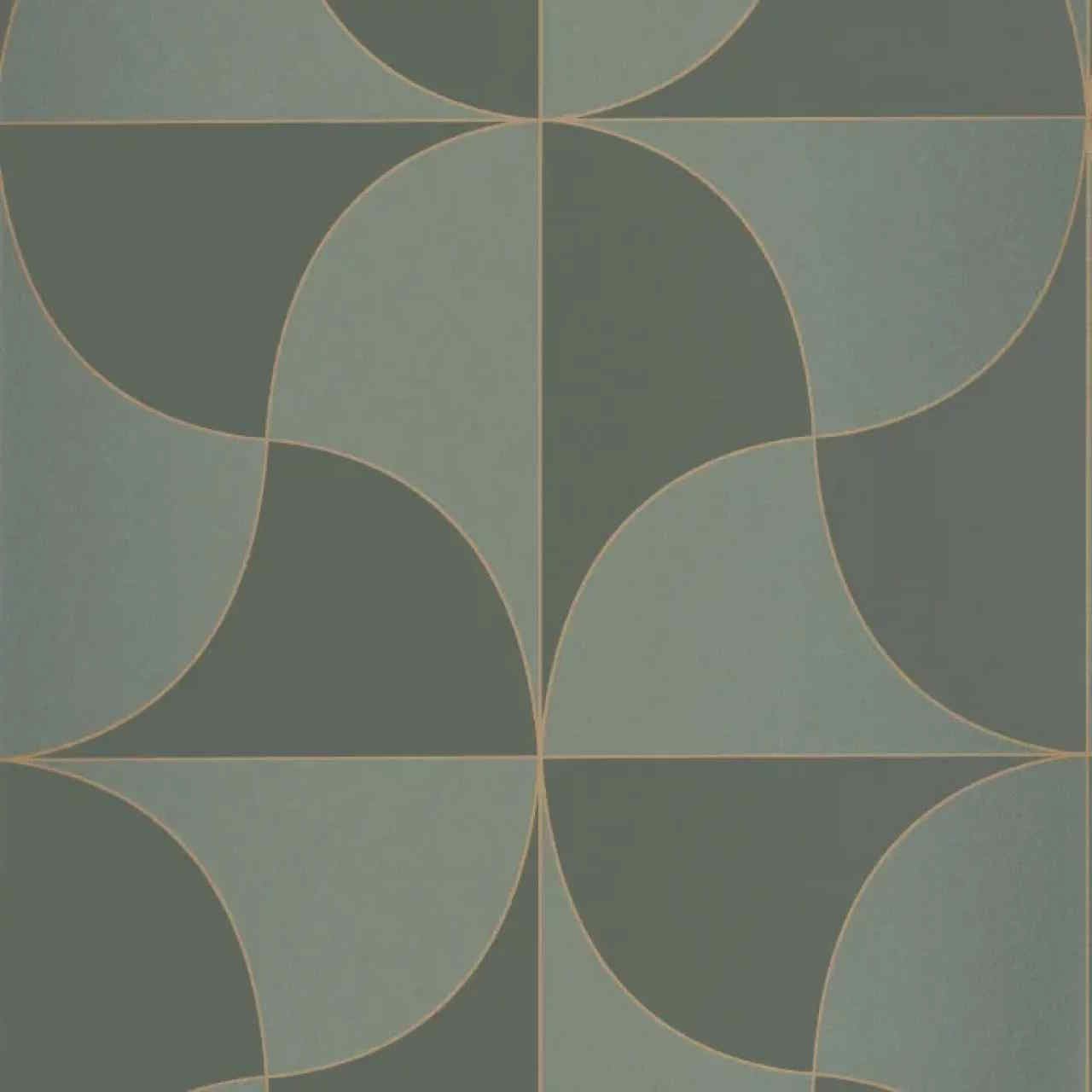 Virevolte Alchimie Wallpaper - Vert Taiga - Casadeco - 89937777 - Premier Wallcovering