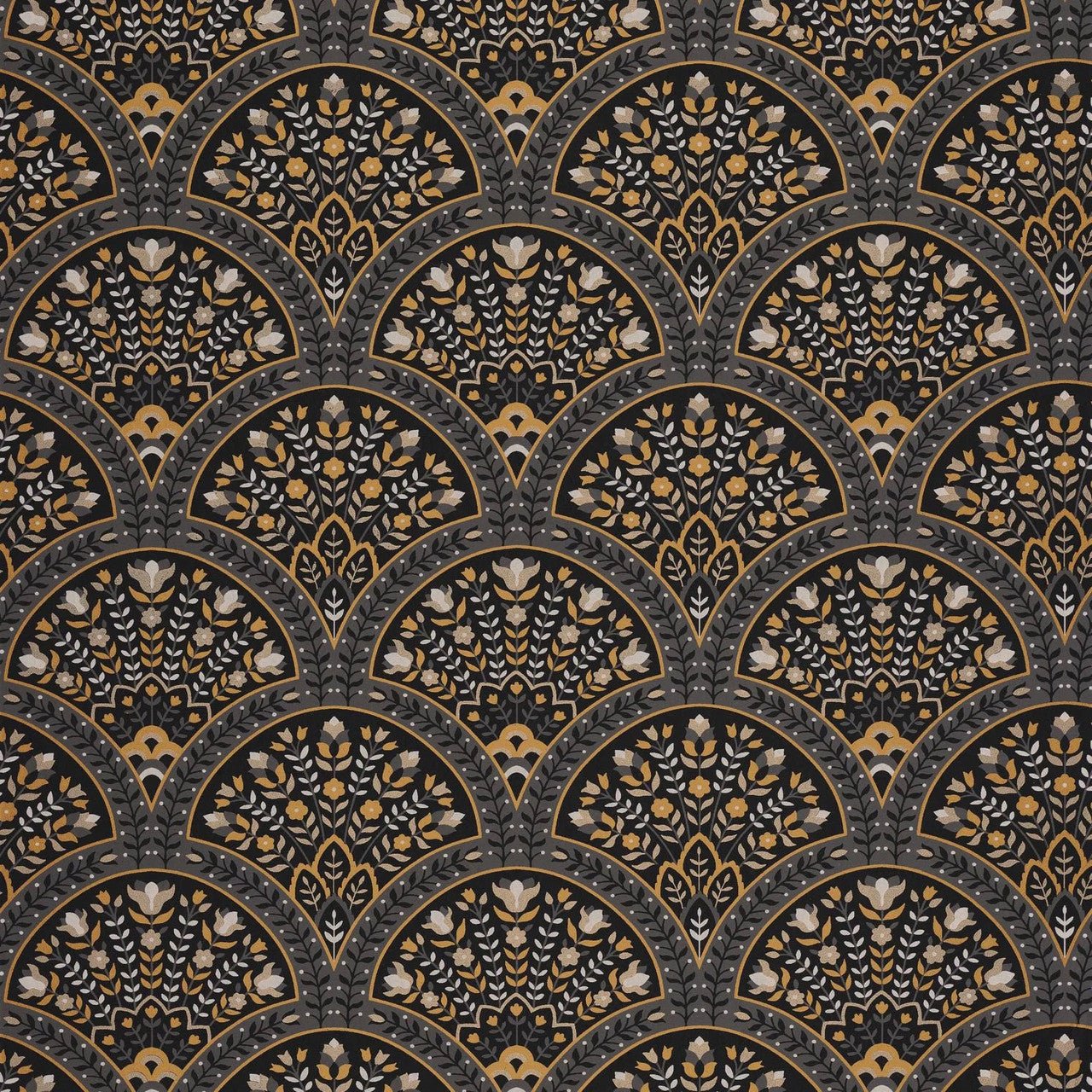 Wallace Heritage Wallpaper - Noir Fusain - Casadeco - 201199902 - Premier Wallcovering
