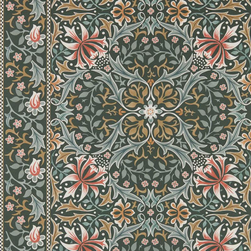 Walthamstow Wallpaper - Forest/Teal - Morris & Co - 217600 - Premier Wallcovering