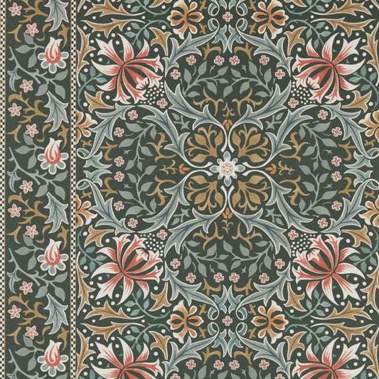 Walthamstow Wallpaper - Forest/Teal - Morris & Co - 217600 - Premier Wallcovering