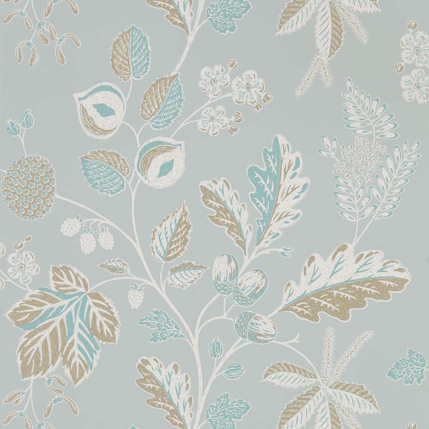 Warwick Wallpaper - Blue Grey - Sanderson - DYSI216617