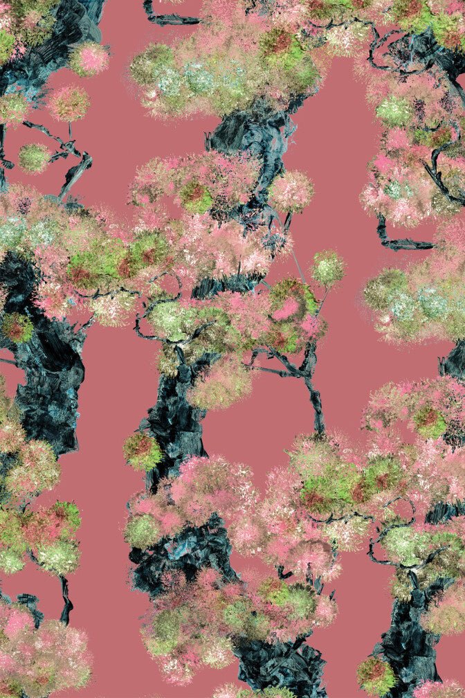 Wee Pinyin Wallpaper - Rouge Lacquer - Timorous Beasties - DWN/PIN/ENW/04 - Premier Wallcovering