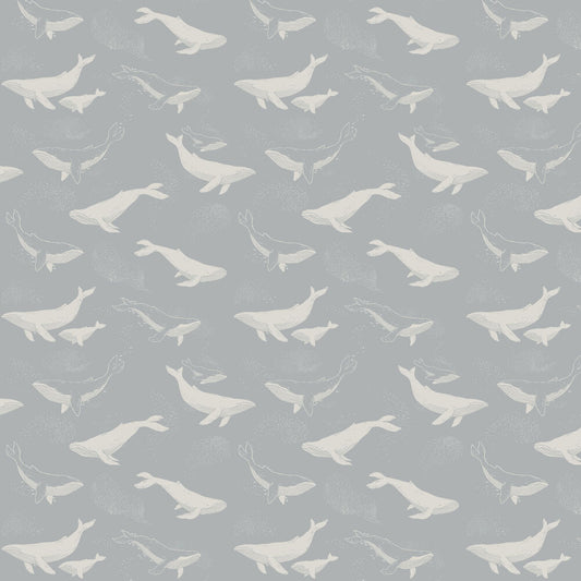 Whales Wallpaper - Baby Blue - Boråstapeter - 6942 - Premier Wallcovering