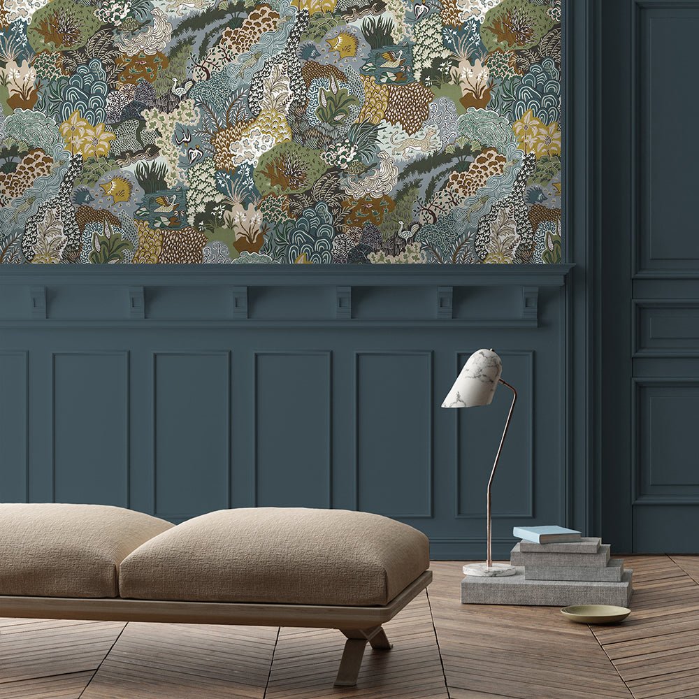Whimsical Clumps Wallpaper - Olive, Brown and Blue - Josephine Munsey - JMW-101911 - Premier Wallcovering